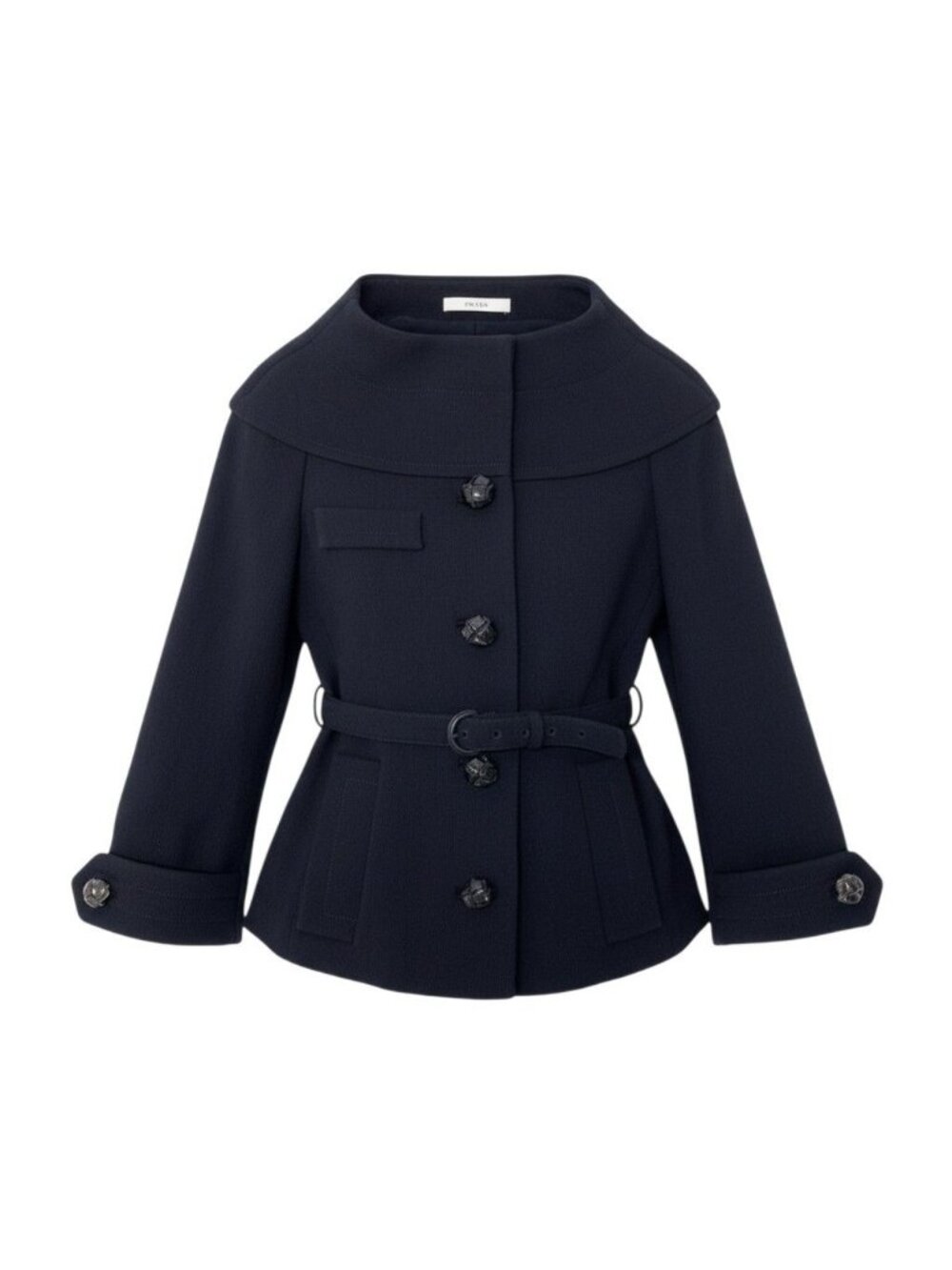 Prada Vintage Collarless Jacket Black